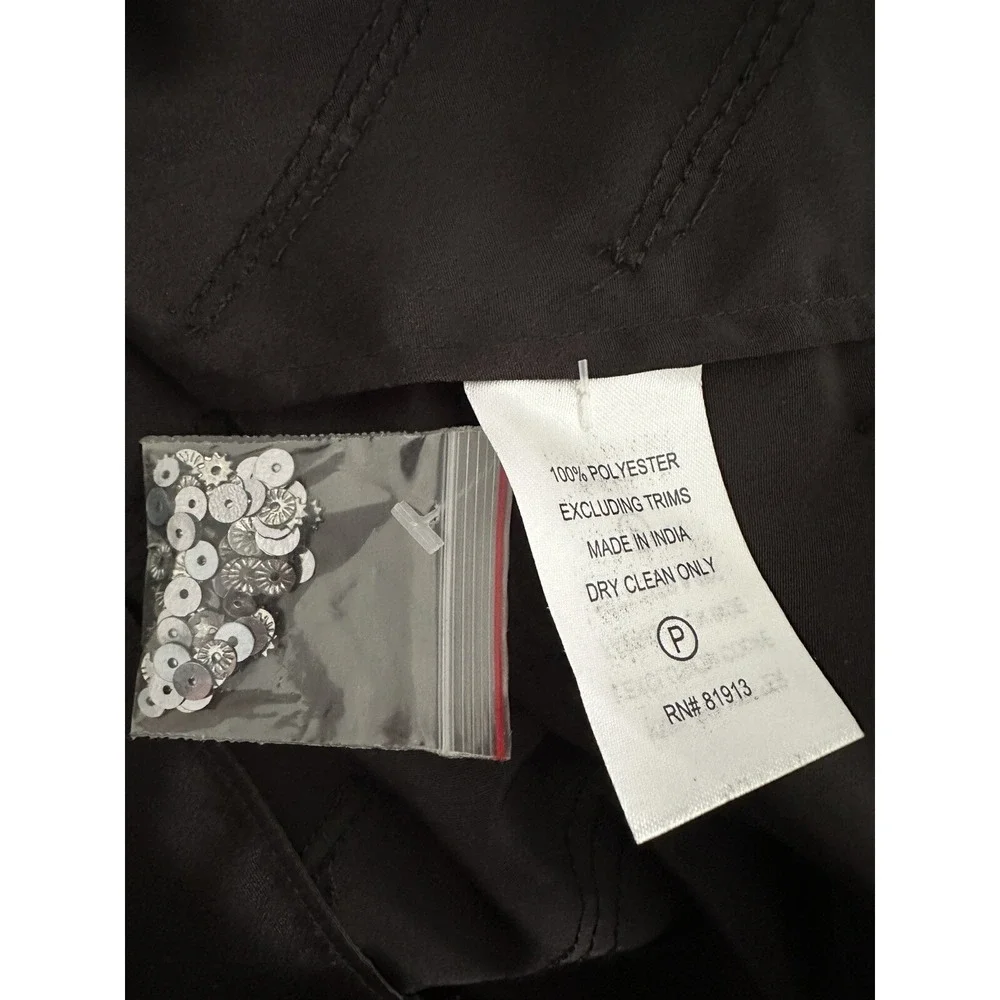 NEW Plenty Tracy Reese Anthropologie Womens Surplice Black Sequin Dress Petite P - Picture 5 of 5